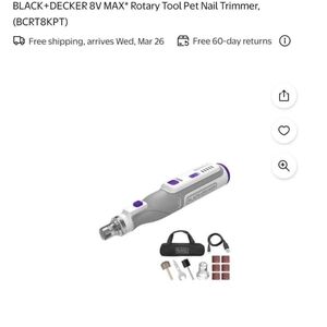 Black & Decker 8V MAX Rotary Tool Pet Nail Trimmer - Gray and Purple
